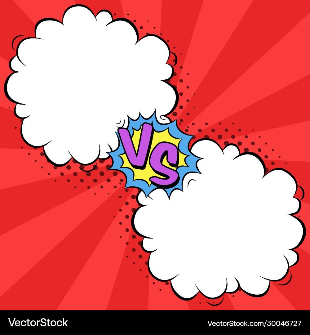 Versus letters with speech bubbles in comic pop Versus letters with speech bubbles in comic pop vector image