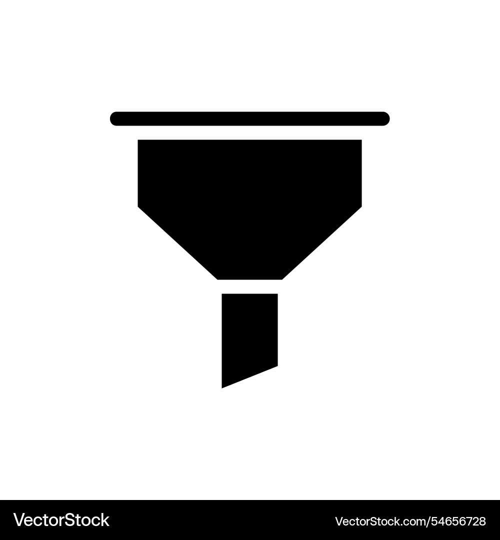 Black funnel icon concept of filtering data Vector Image