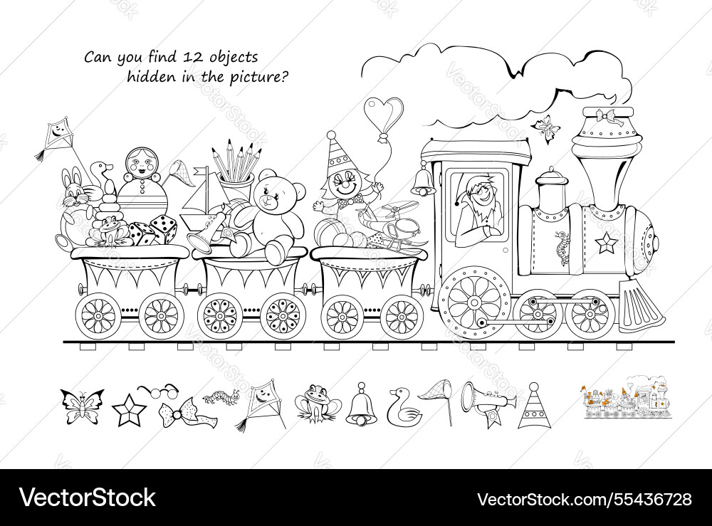Can you find 12 objects hidden in the picture Can you find 12 objects hidden in the picture vector image