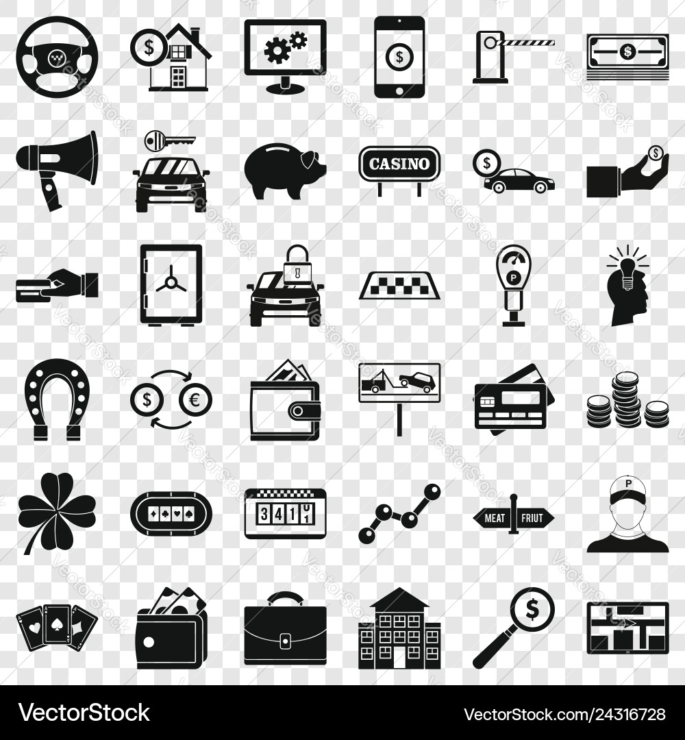 Coin in wallet icons set simple style vector image