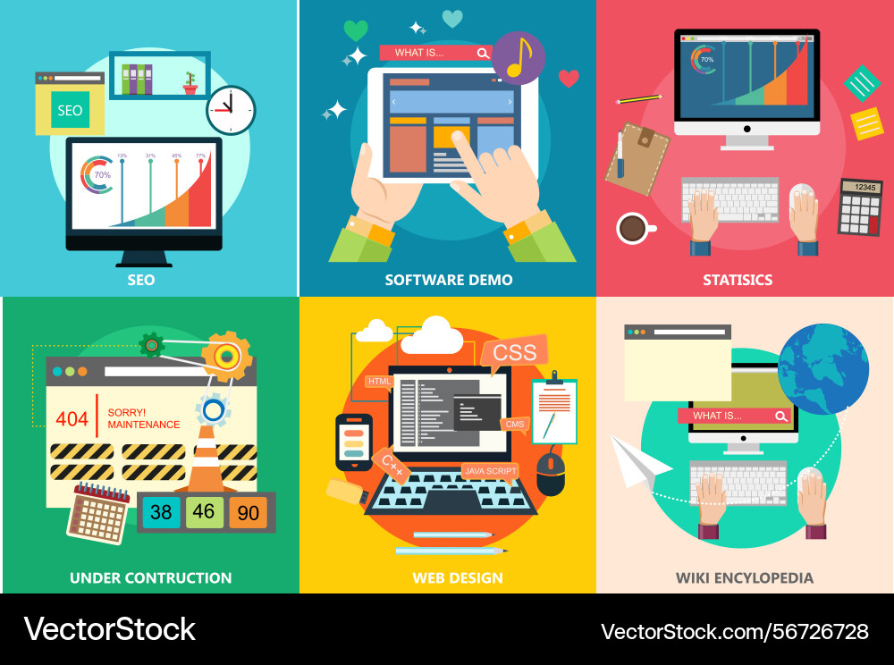 Flat icons for web and mobile applications vector image