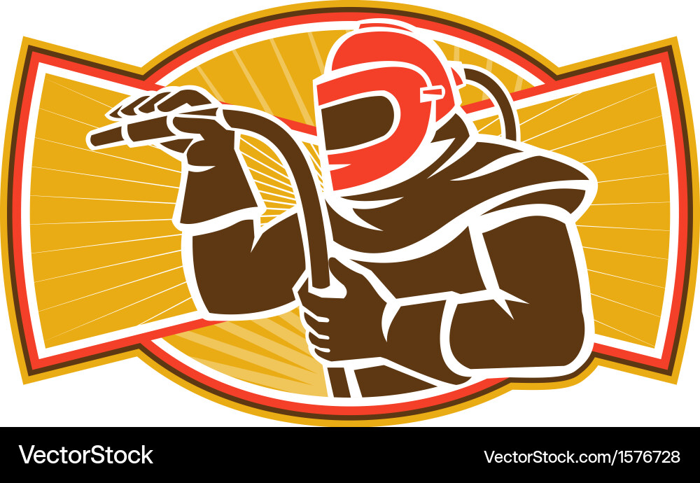 Sandblaster Operator with Hose vector image