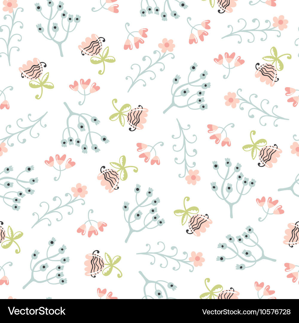 Seamless floral pattern vector image
