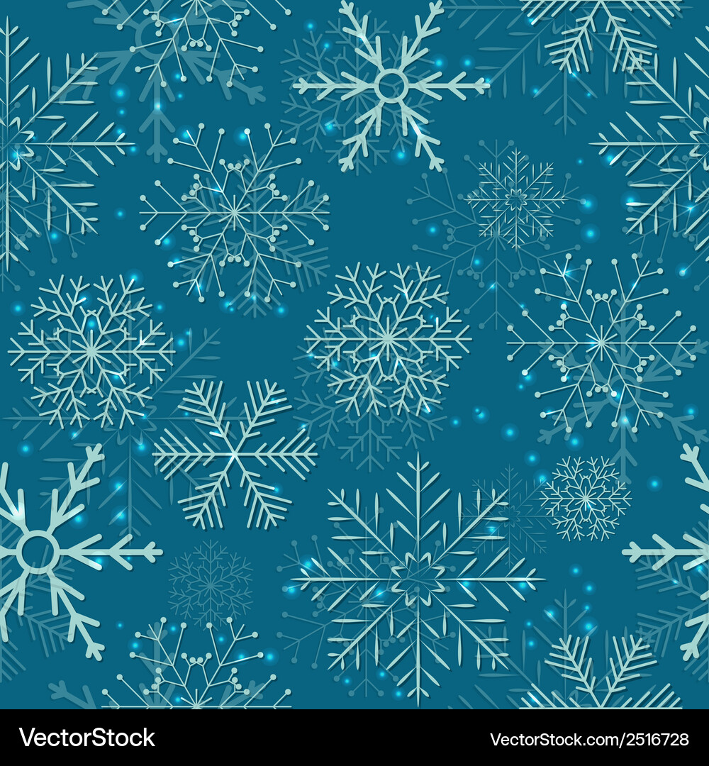 Snowflake Background - Seamless Pattern Vector Image