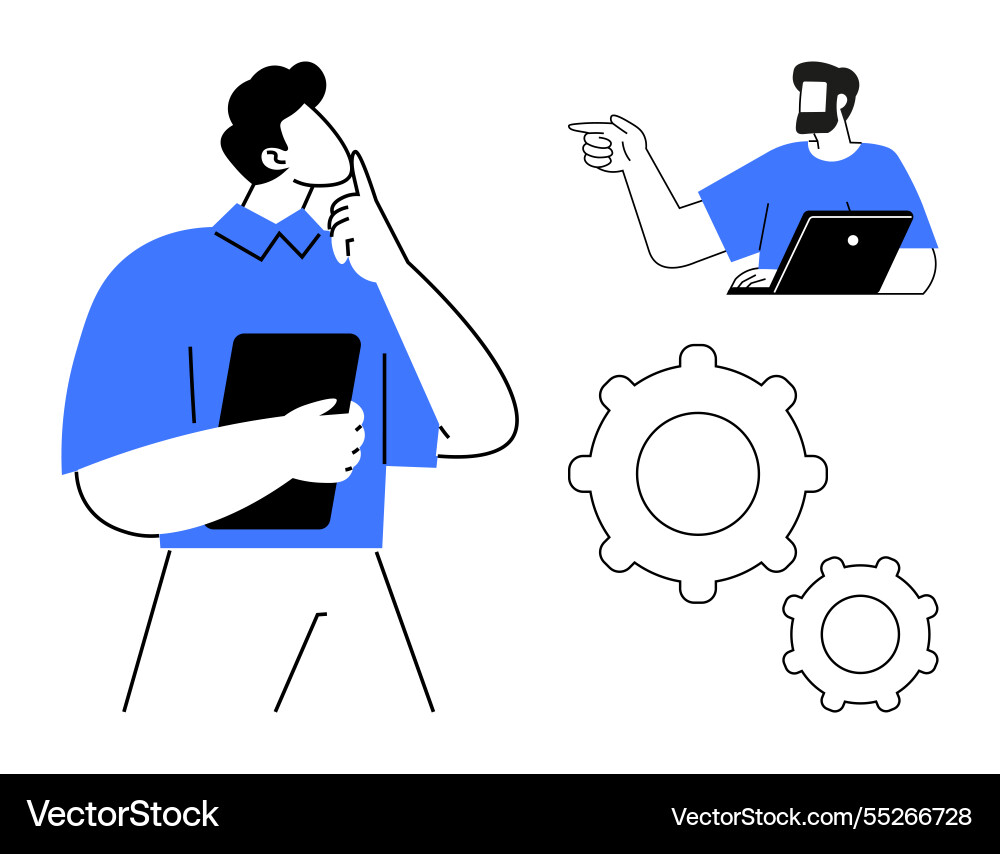 Team collaboration and problem solving through Vector Image