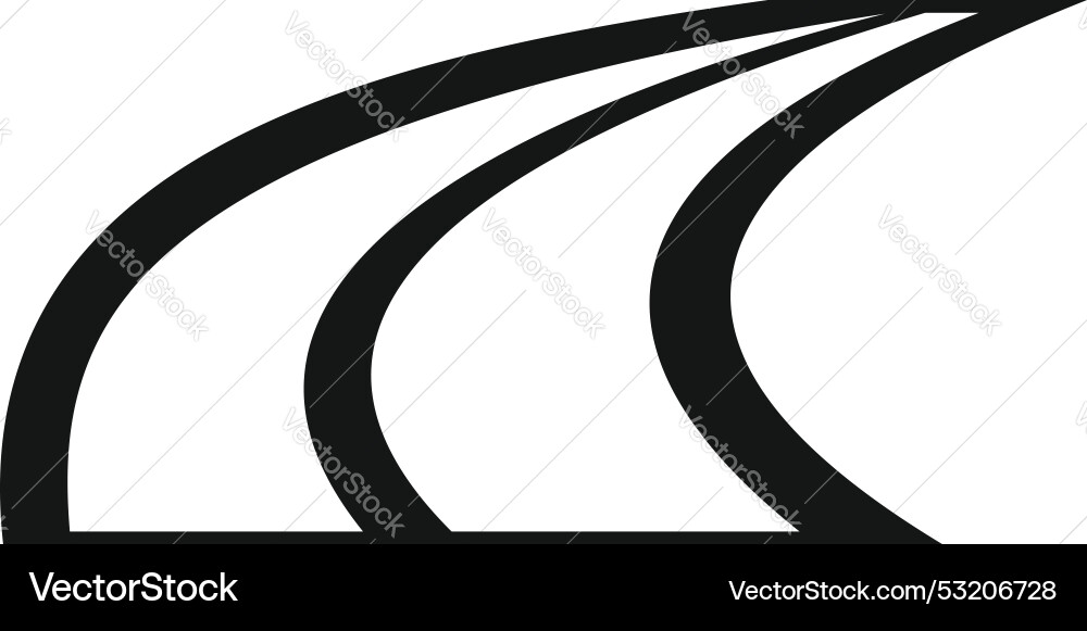 Three smooth lines are getting closer forming Three smooth lines are getting closer forming vector image