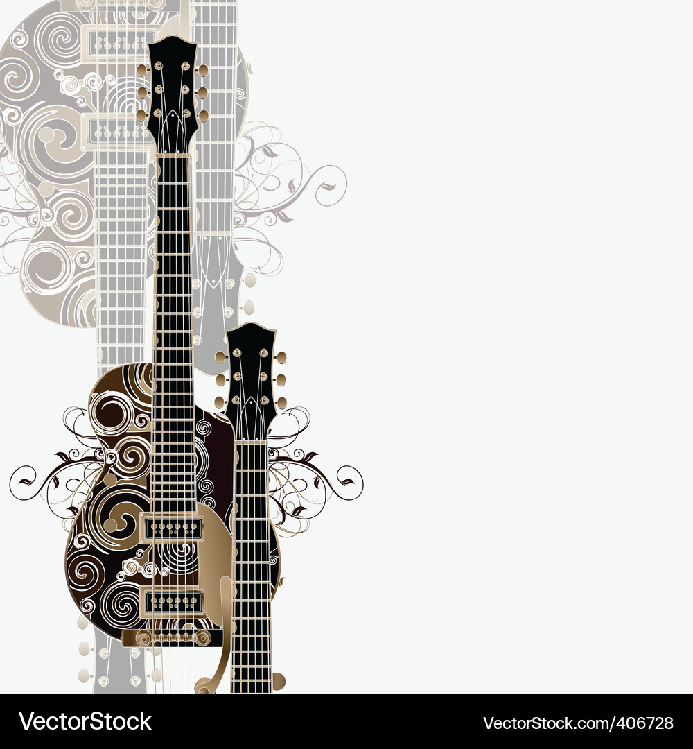 Vintage Gitarre Sammlung Vektorbild