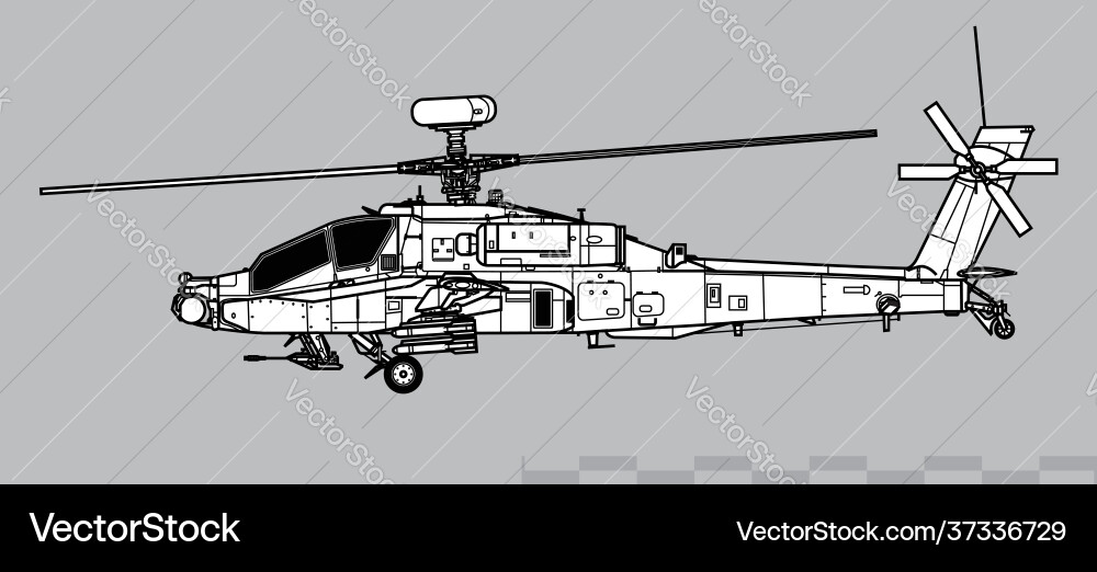 Boeing ah-64d apache longbow vector image