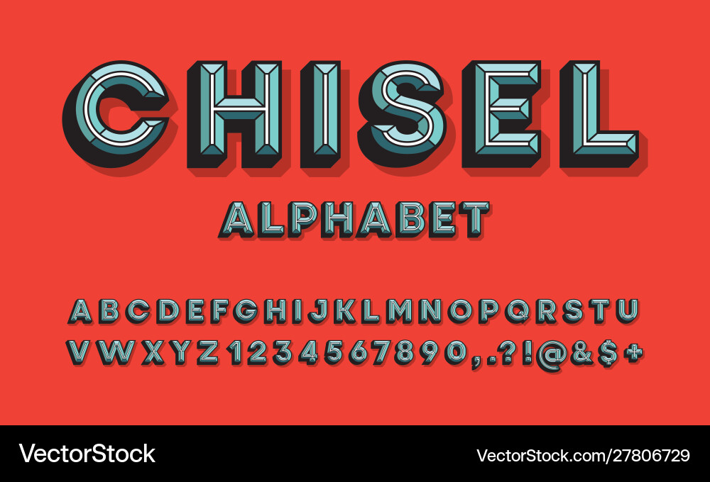 Chisel font vector image