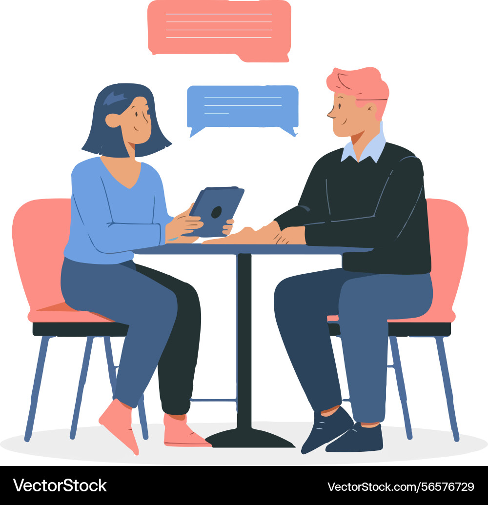 Design for business meeting interview in progress Design for business meeting interview in progress vector image