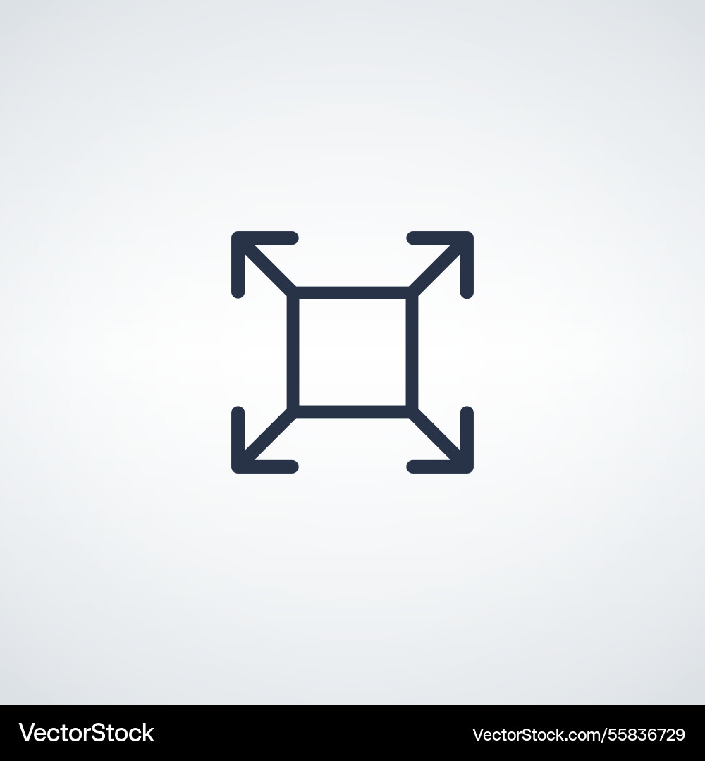 Expand arrows icon for user interface and zoom vector image