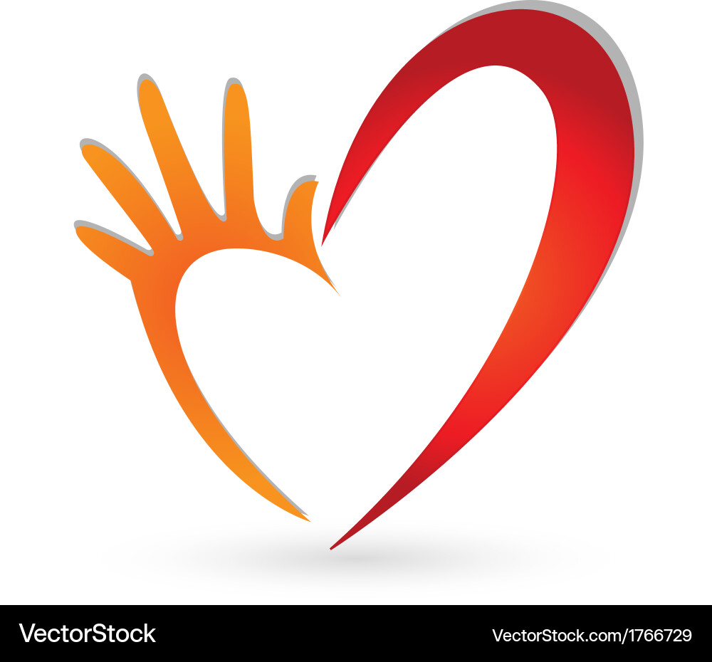 Heart Hand Logo - Love Symbol Vector Image