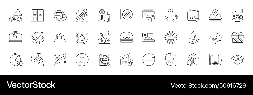 Like cloud network and open door line icons Like cloud network and open door line icons vector image