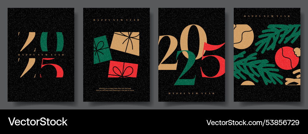 Set of happy new year holiday posters Set of happy new year holiday posters vector image