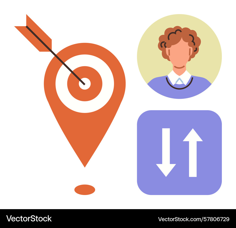Target achievement with navigation user profile vector image