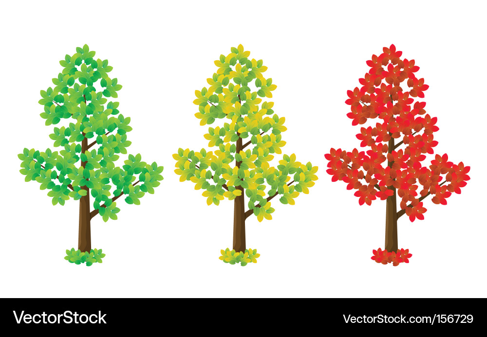 Trees set vector image