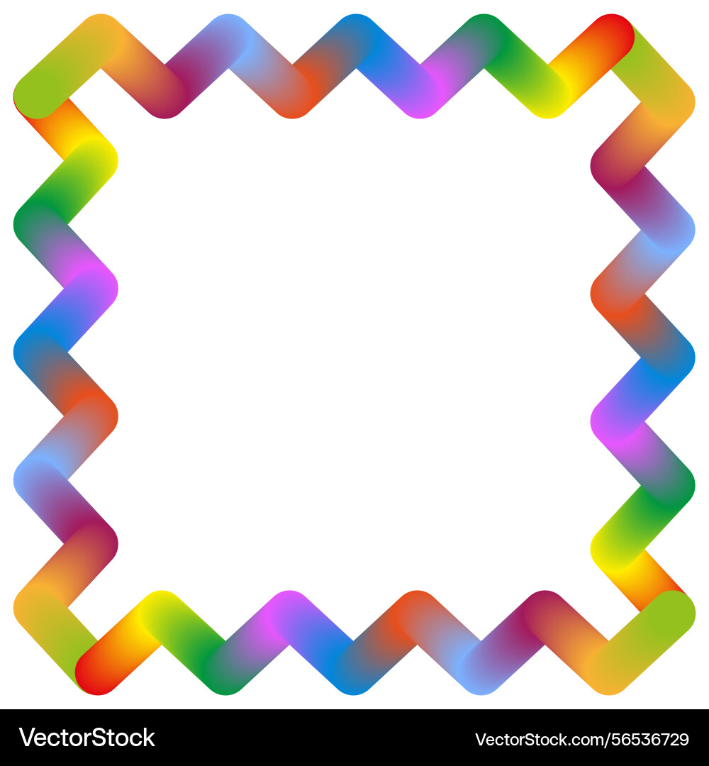 Zigzag rainbow frame gradient color border square Zigzag rainbow frame gradient color border square vector image
