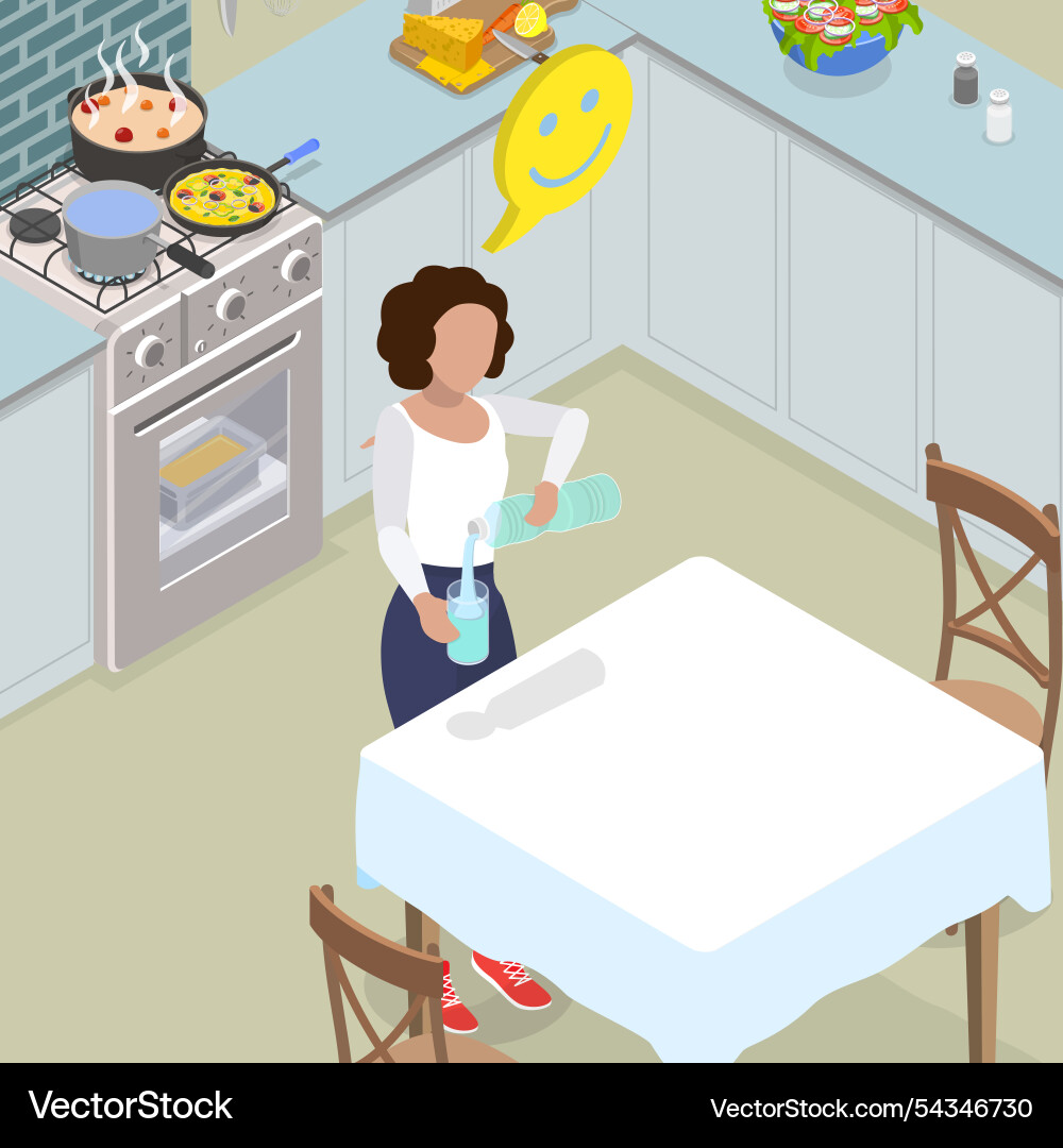3d isometric flat of proper Vector Image