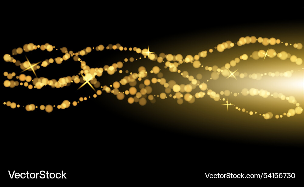 A mesmerizing display of golden bokeh lights Vector Image