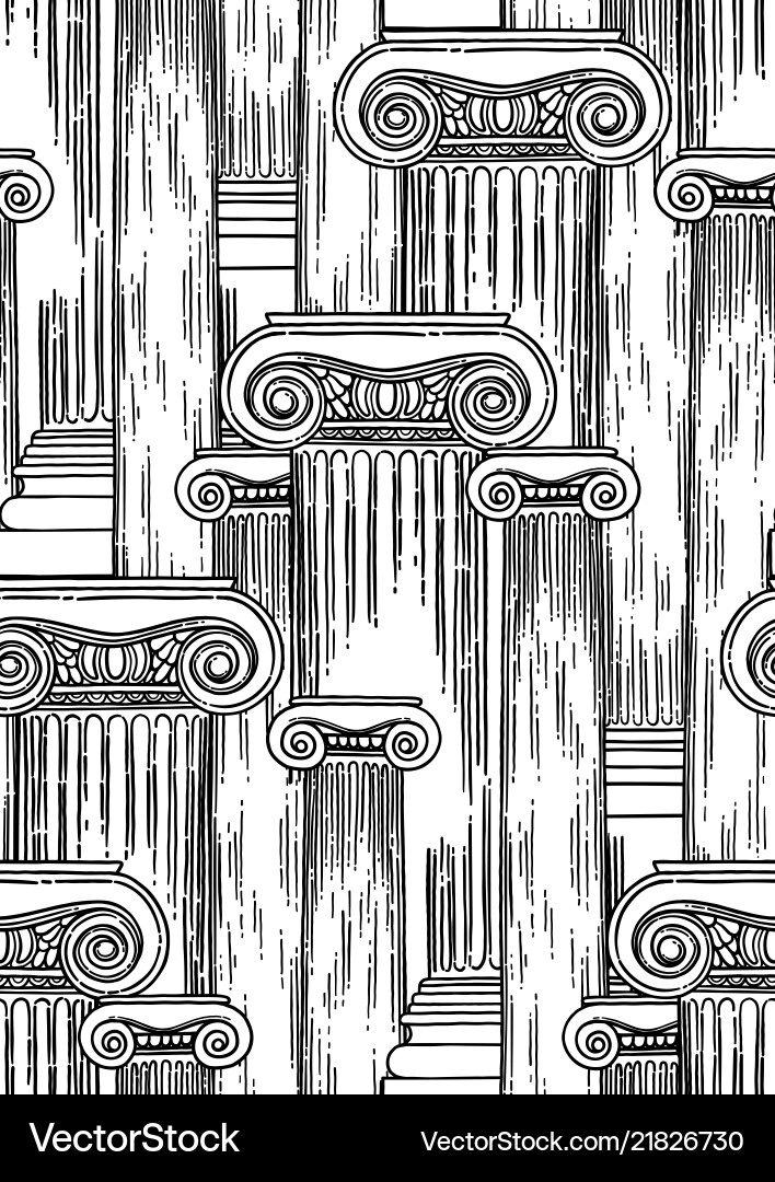 Classical pattern of ancient columns drawn Classical pattern of ancient columns drawn vector image