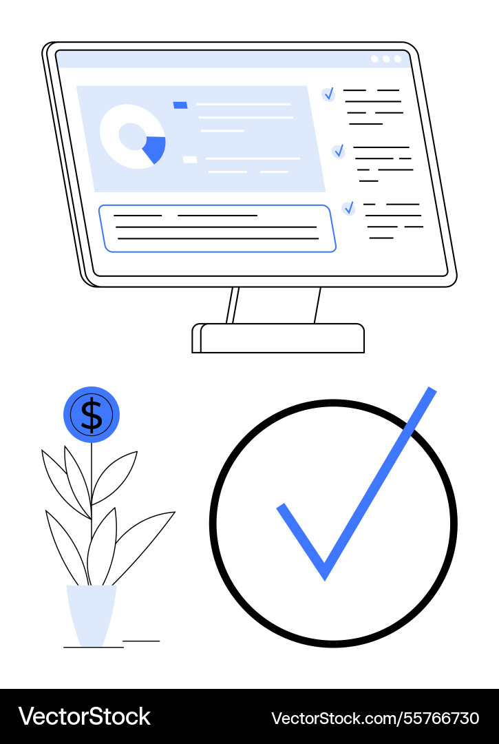 Financial growth monitoring with data Vector Image