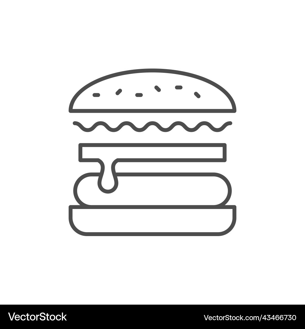 Hamburger or fast food line icon Vector Image