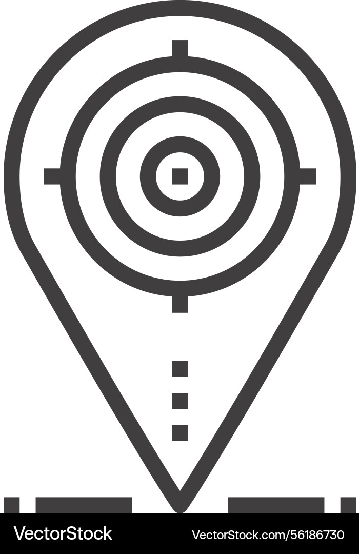 Location targeting flat line web icon Location targeting flat line web icon vector image