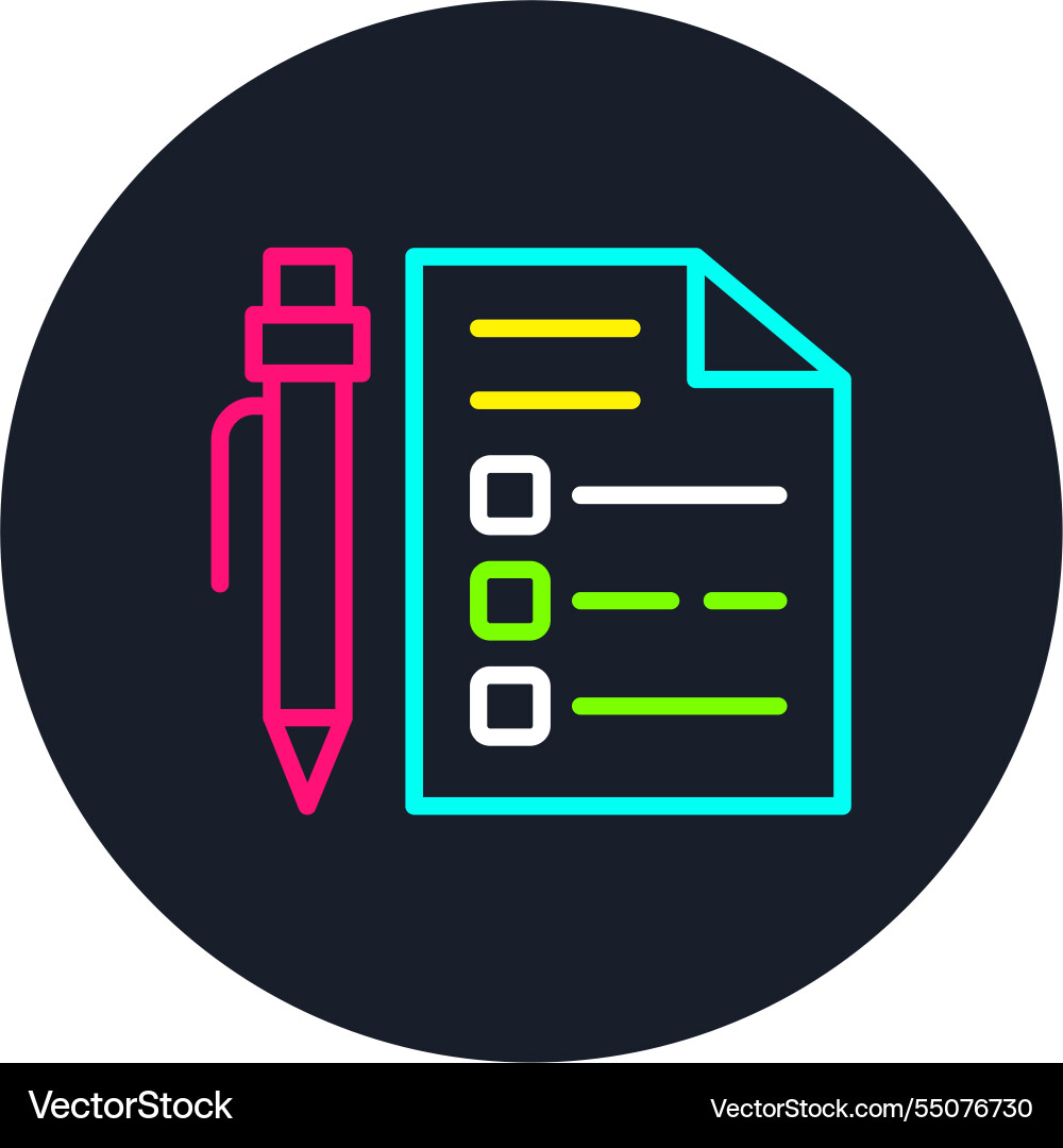 Quiz line multi color icon Vector Image
