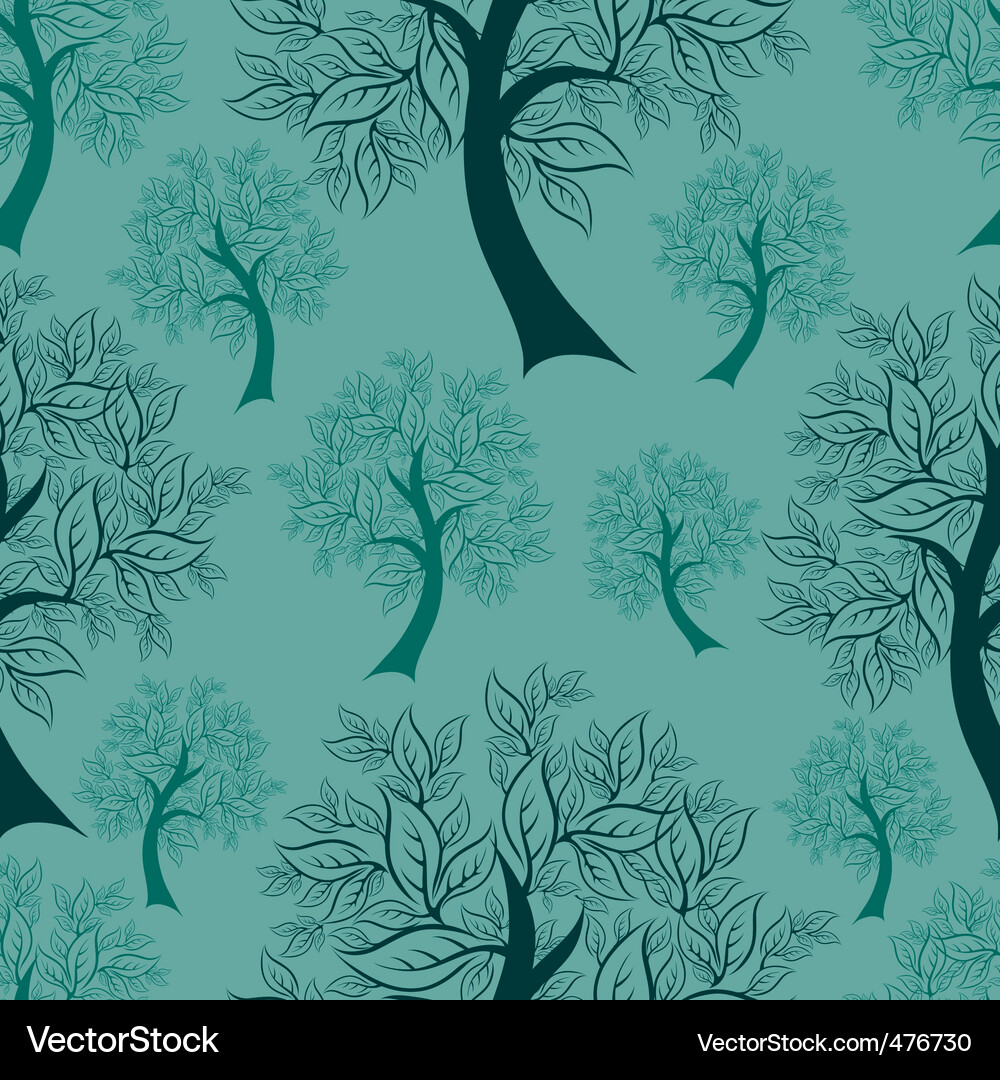 Seamless pattern from trees Vector Image