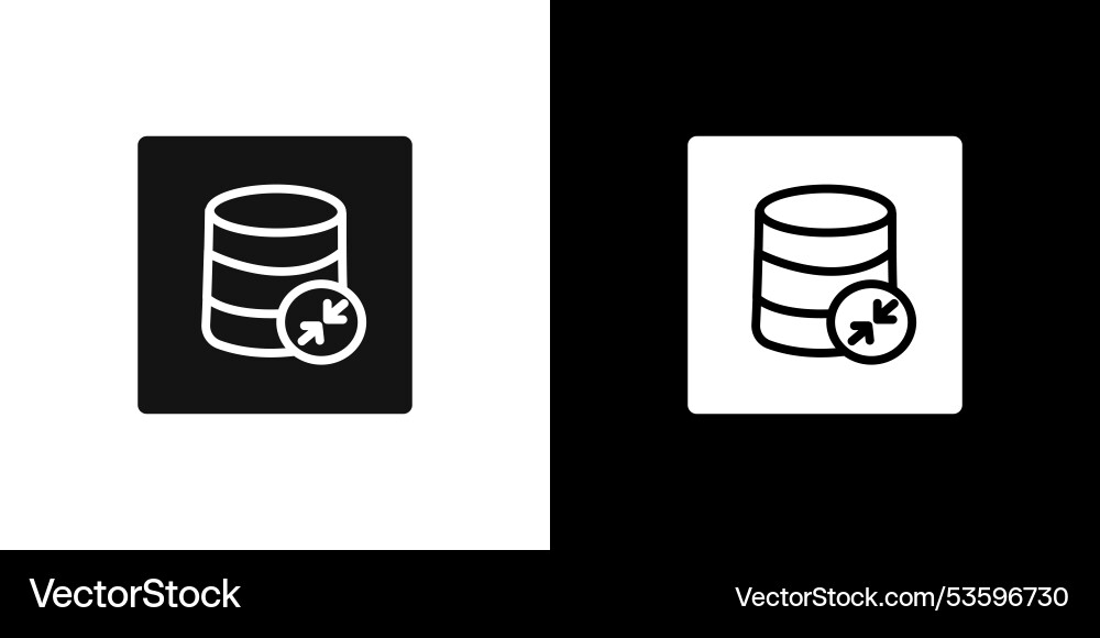 Shrink database icon flat line Shrink database icon flat line Vector Image