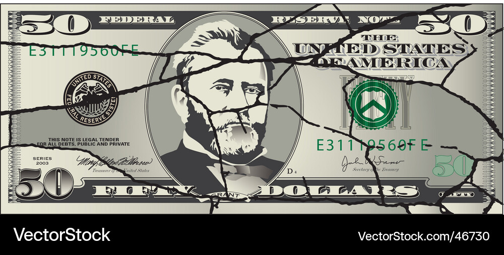 Torn 50 dollar Vector Image