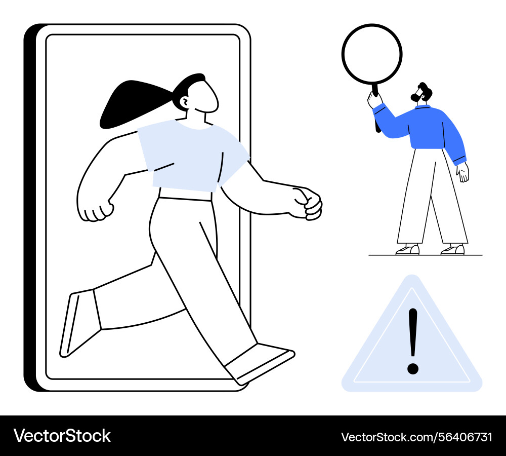 Abstract characters exploring concepts Abstract characters exploring concepts vector image