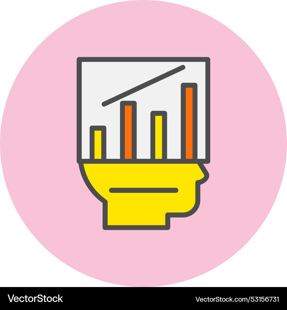 Analytics line filled circle icon Vector Image