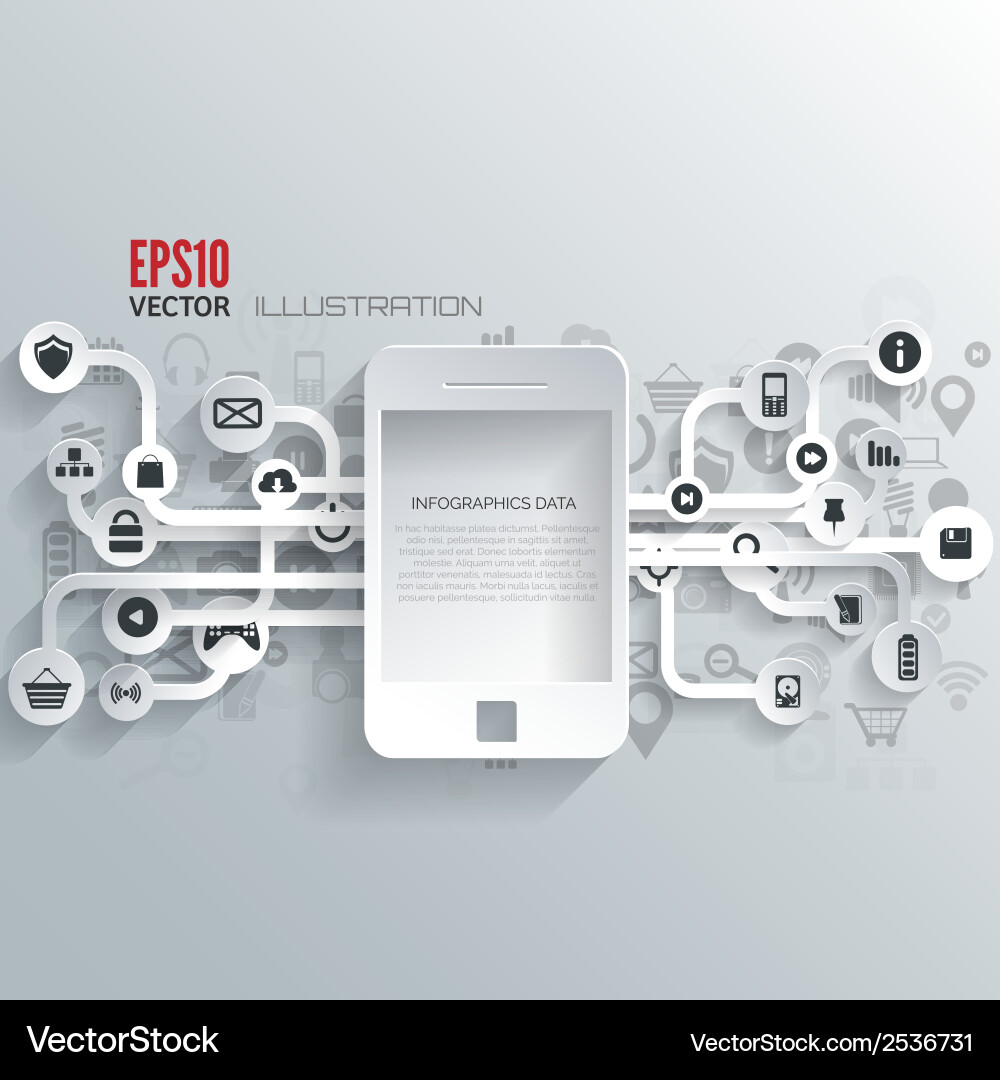 Cloud Computing & Web Icons Background vector image