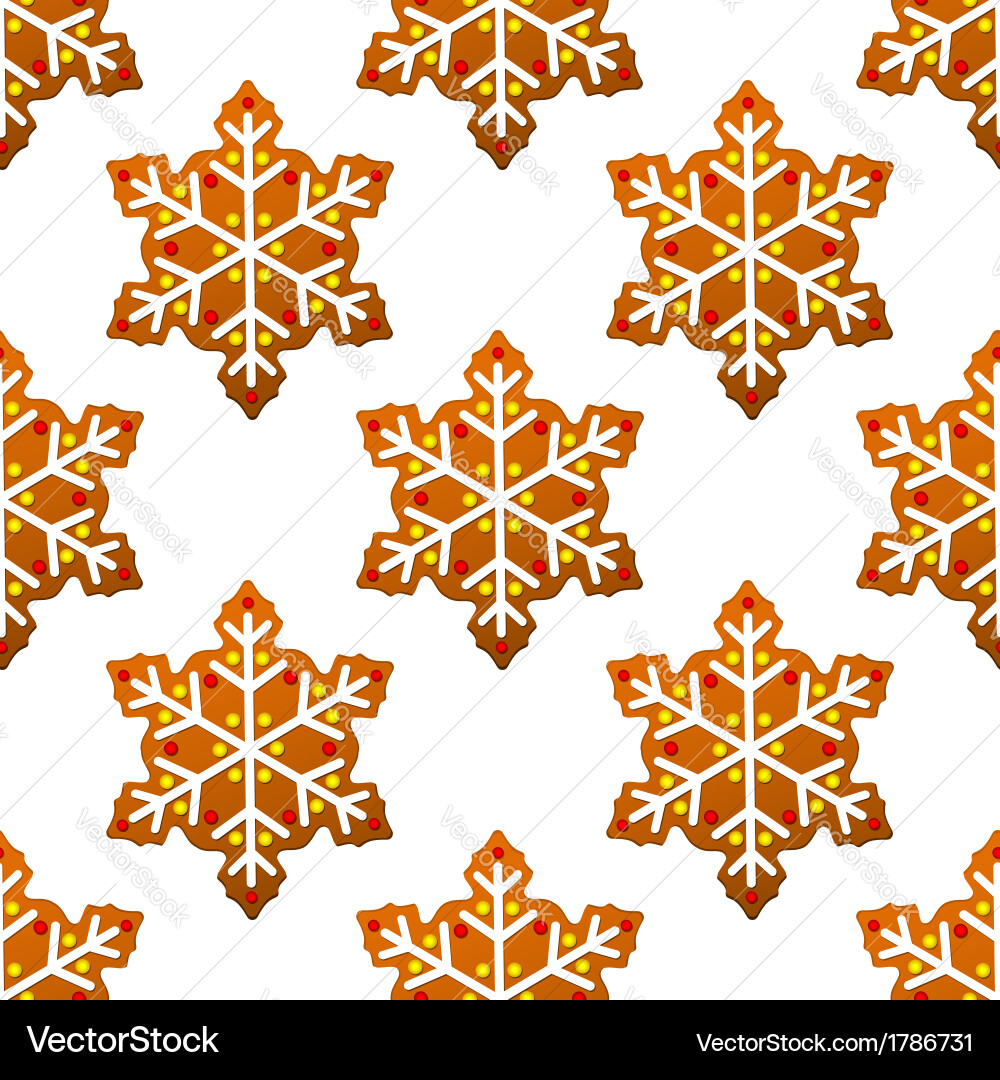 Gingerbread Snowflake Pattern Vector Image
