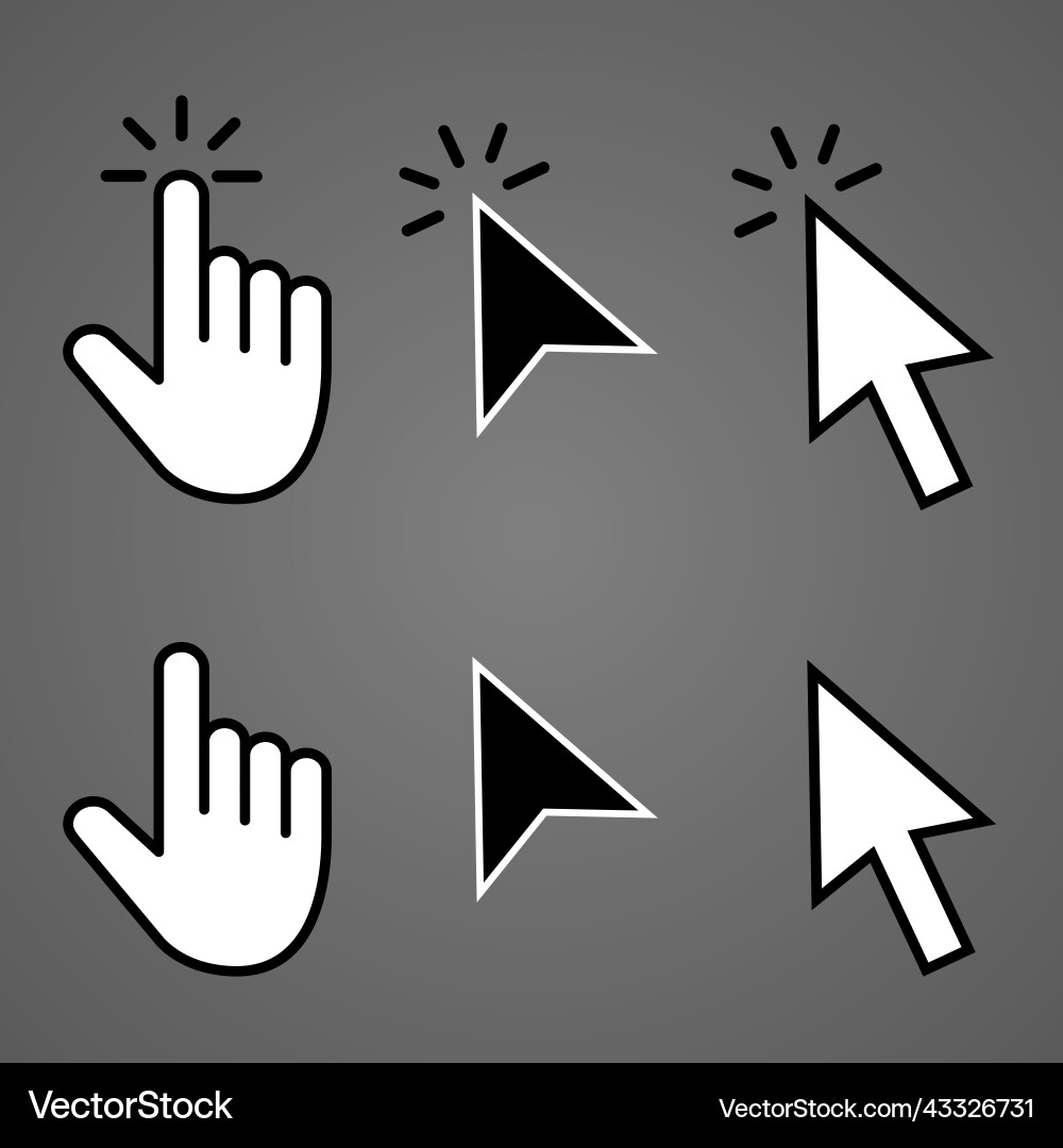 Hand Click Cursor Icon vector image