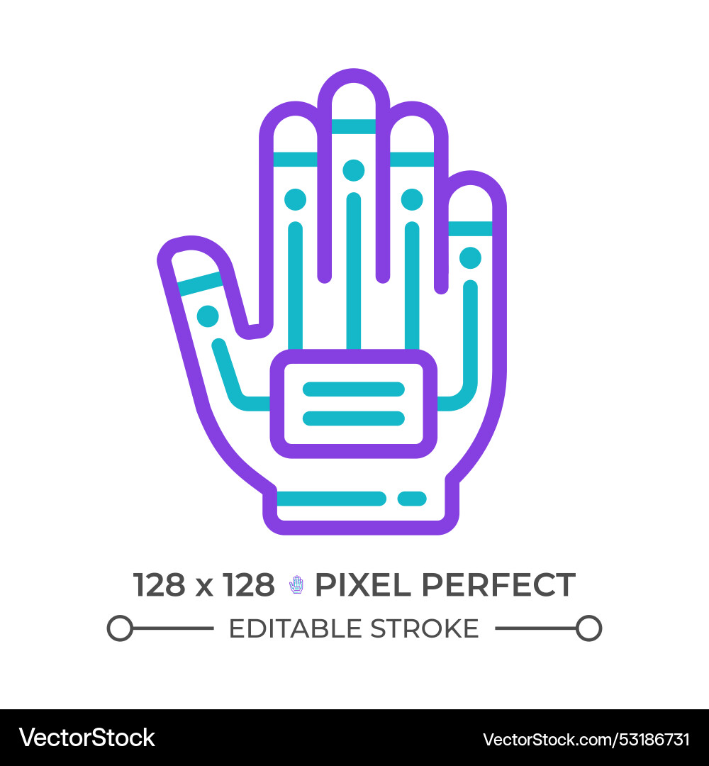 Haptic glove two color line icon Haptic glove two color line icon vector image