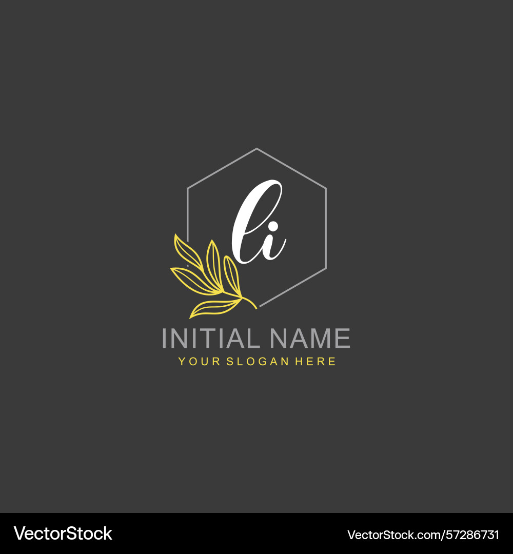 Li initial logo templates with botanical elements Li initial logo templates with botanical elements vector image