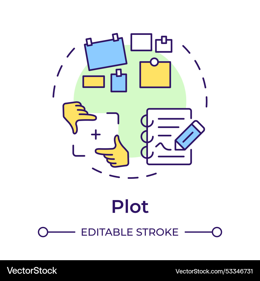 Plot multi color concept icon Plot multi color concept icon vector image