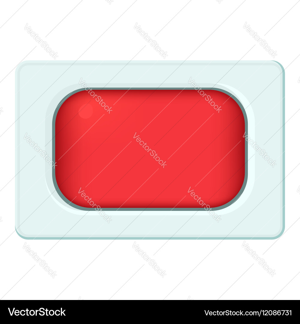 Rectangular button icon cartoon style vector image