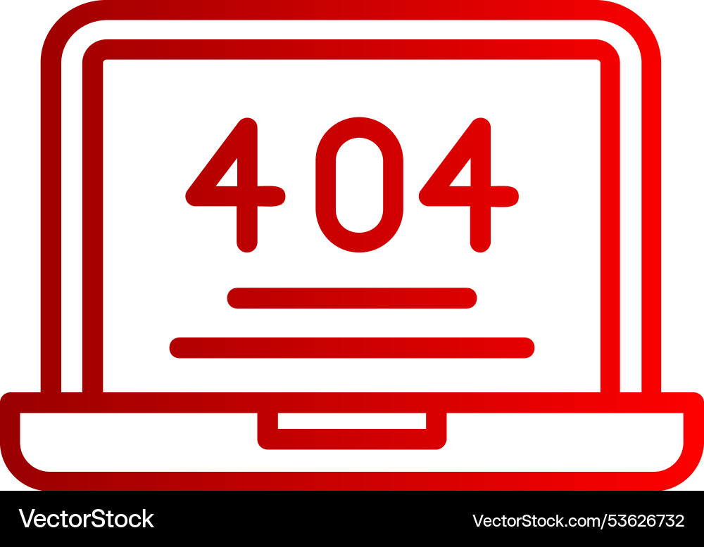 404 error line gradient icon Vector Image