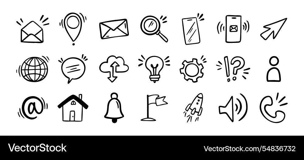 Contact doodle hand drawn icon isolated Contact doodle hand drawn icon isolated vector image