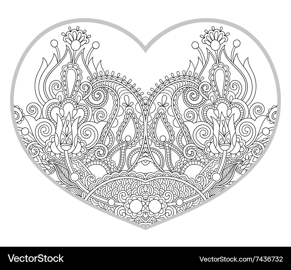 Heart Zentangle Pattern Vector Image
