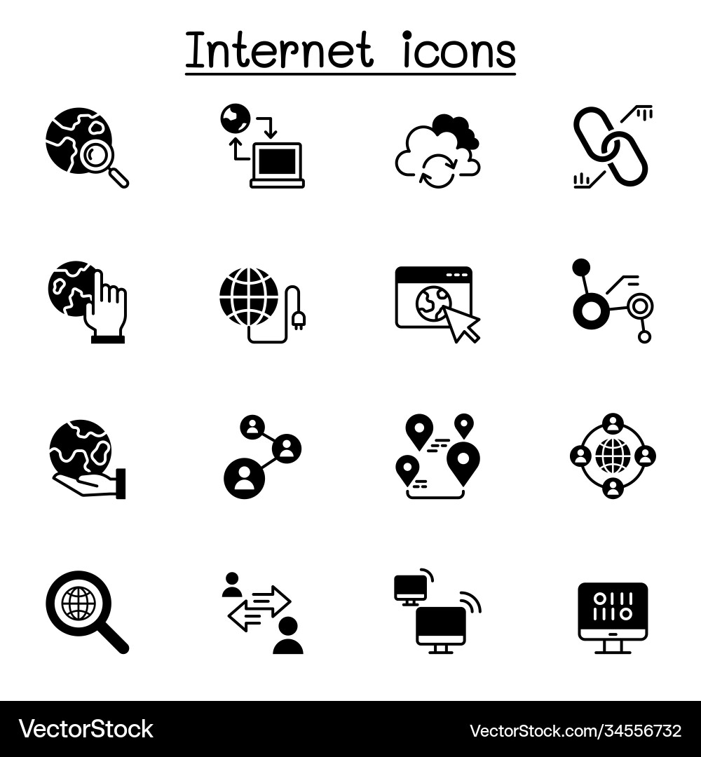 Internet connection icon set graphic design Internet connection icon set graphic design vector image