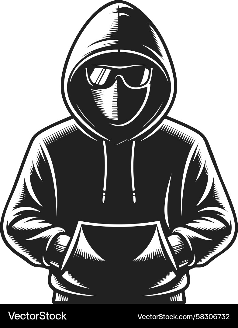 Mysterious Hacker Figure Vector Image