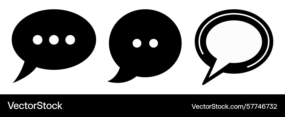 Set of speech bubbles template flat and line Set of speech bubbles template flat and line Vector Image