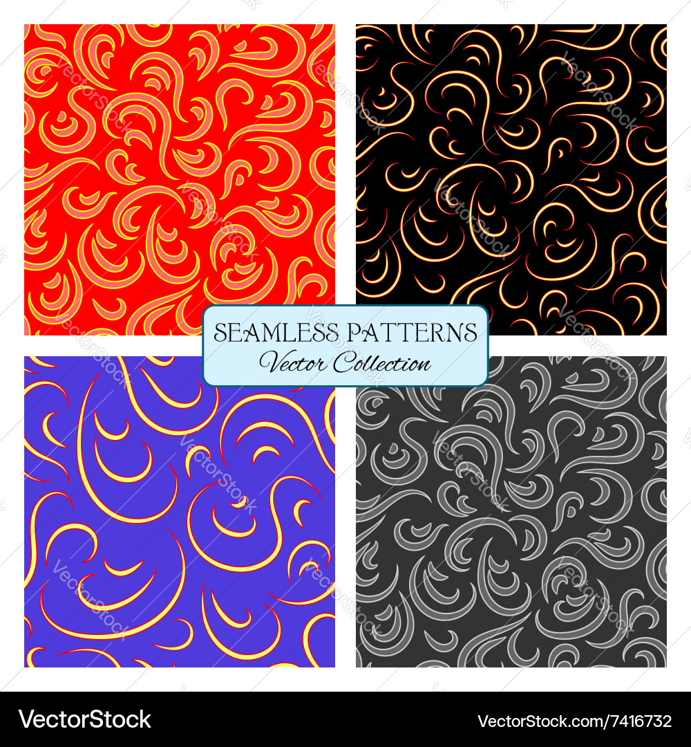 Set seamless pattern curl Vector Image