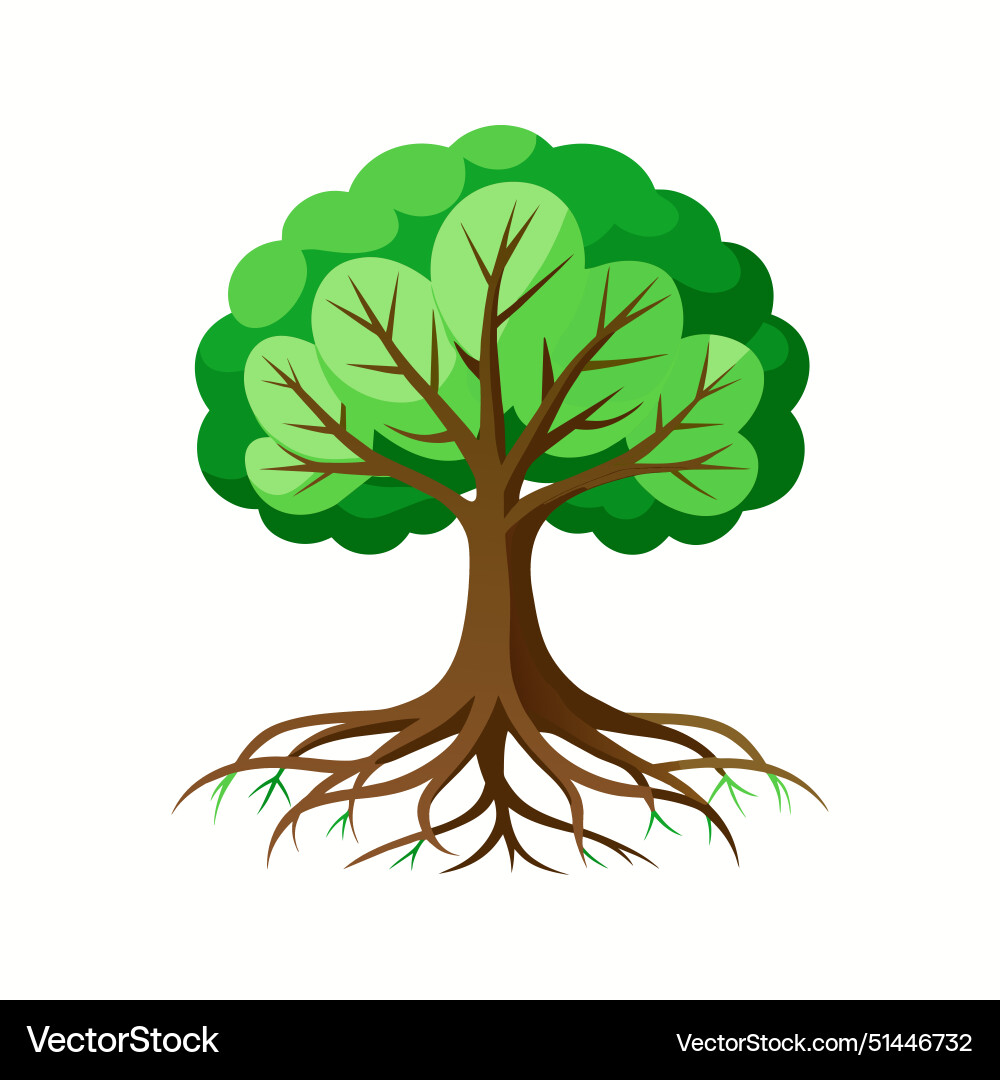 Tree with roots Vector Image