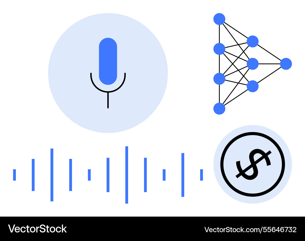 Voice technology with neural networks Voice technology with neural networks vector image