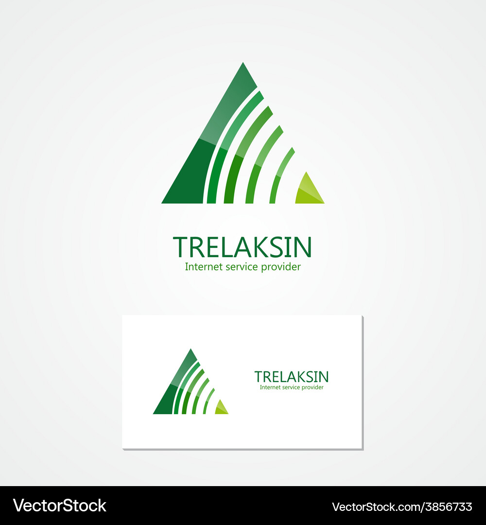 Combination of a triangle and signal with business Vector Image